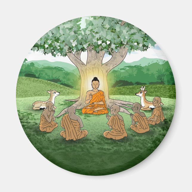 Buddha's First Sermon Teaching Magnet (Front)