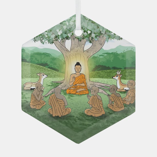 Buddha's First Sermon Teaching Ornament  (Front)