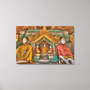 Buddhas In A Temple Canvas Print