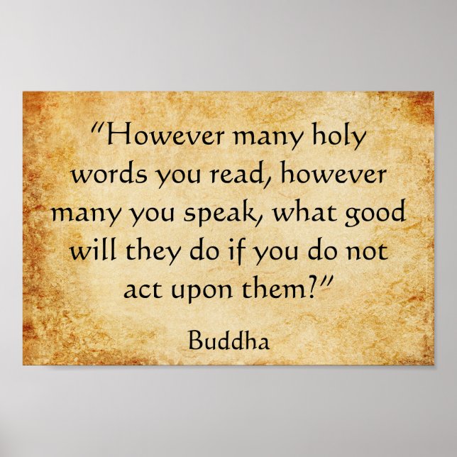 Buddha's Inspirational Quote Poster (Front)
