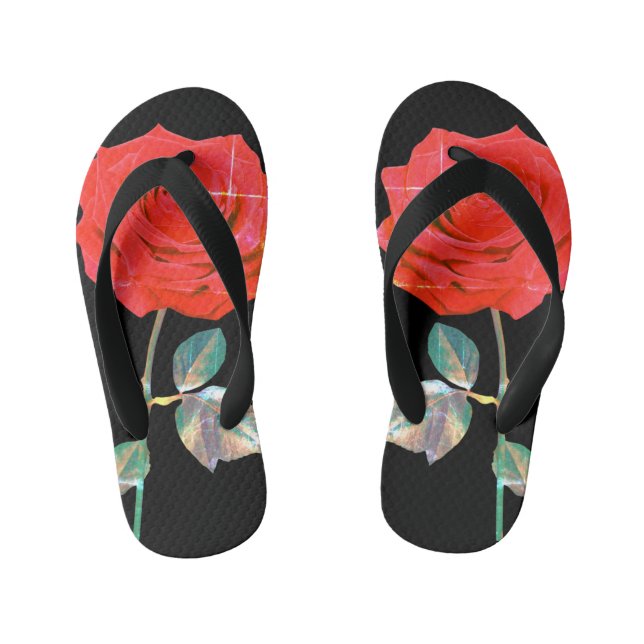 BuddhaToday Kids #4 Zen Rose Flip Flops (Footbed)