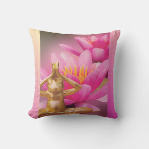 BuddhaToday V3 #4 Flowering Frog Throw Pillow