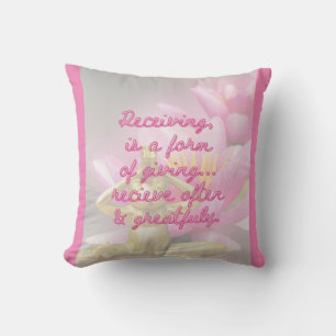 BuddhaToday V3  Flowering Frog #3 Quote Pillow