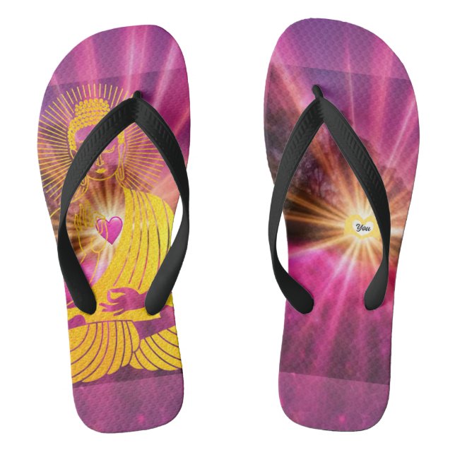 BuddhaToday V4 Walk in Peace - Thick Strap Flip Flops (Footbed)