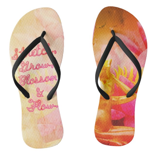 BuddhaTodayV3.pnk #2  'Walk in Peace' Flip Flops (Footbed)