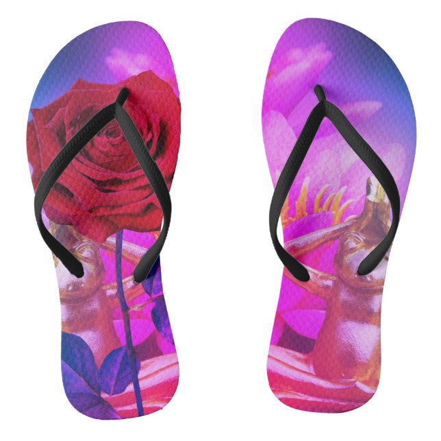 BuddhaTodayV3.pnk #4  'Walk in Peace' Flip Flops (Footbed)