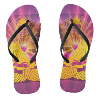 BuddhaTodayV4 #1 'Walk in Peace' Flip Flops