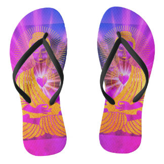 BuddhaTodayV4 #4 'Walk in Peace' Flip Flops