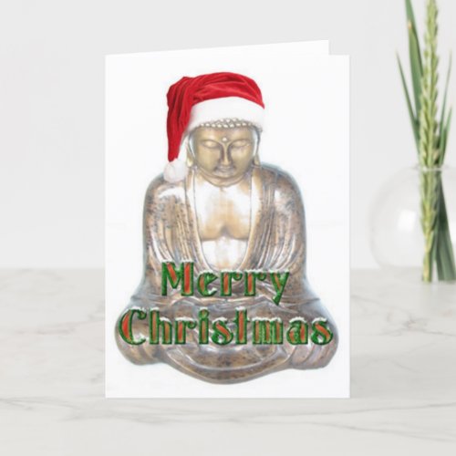 Buddhism _ Buddha _ Merry Christmas Hat Holiday Card