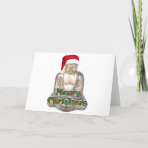 Buddhism - Buddha - Merry Christmas Hat Holiday Card
