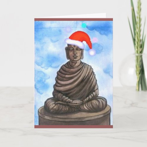 Buddhism _ Buddha _ Merry Christmas Hat Holiday Card