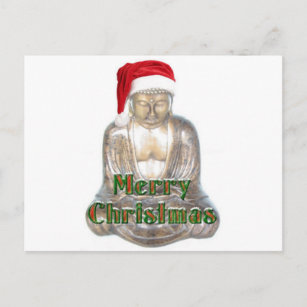 Buddhism - Buddha - Merry Christmas Hat Holiday Postcard