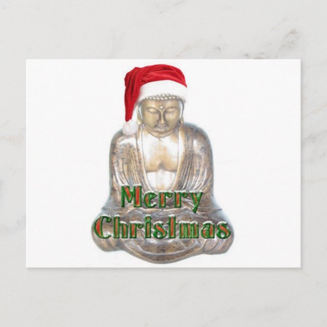 Buddhism - Buddha - Merry Christmas Hat Holiday Postcard (Front)