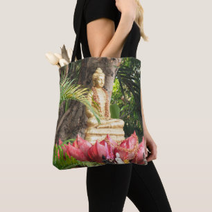 buddhism, buddha, statue, religion, golden, asia, tote bag