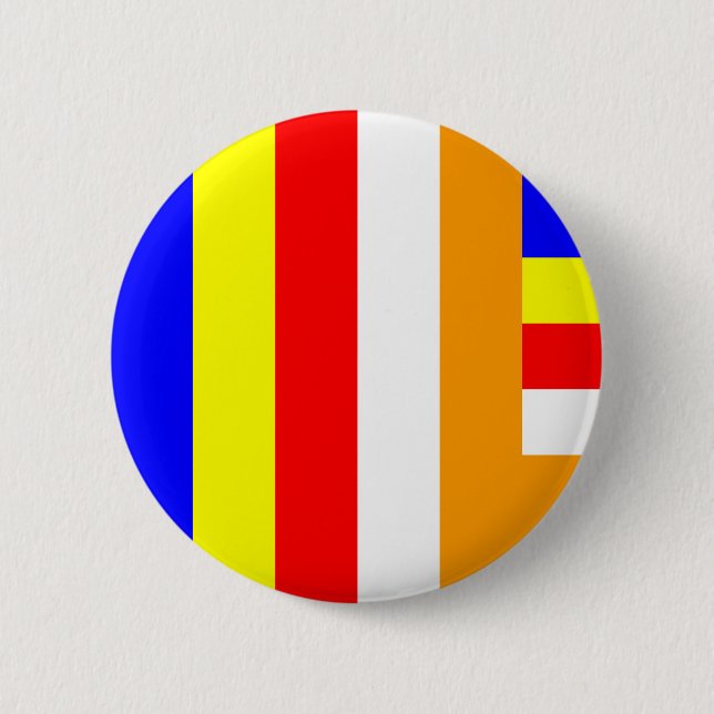 Buddhism - Buddhist Flag Button (Front)