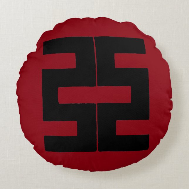 Buddhism: Double Ax Round Pillow (Front)