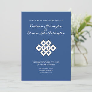 Buddhism Endless Knot Buddhist Wedding Ceremony  Invitation