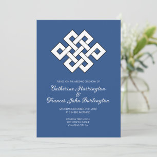 Buddhism Endless Knot Buddhist Wedding Ceremony  Invitation