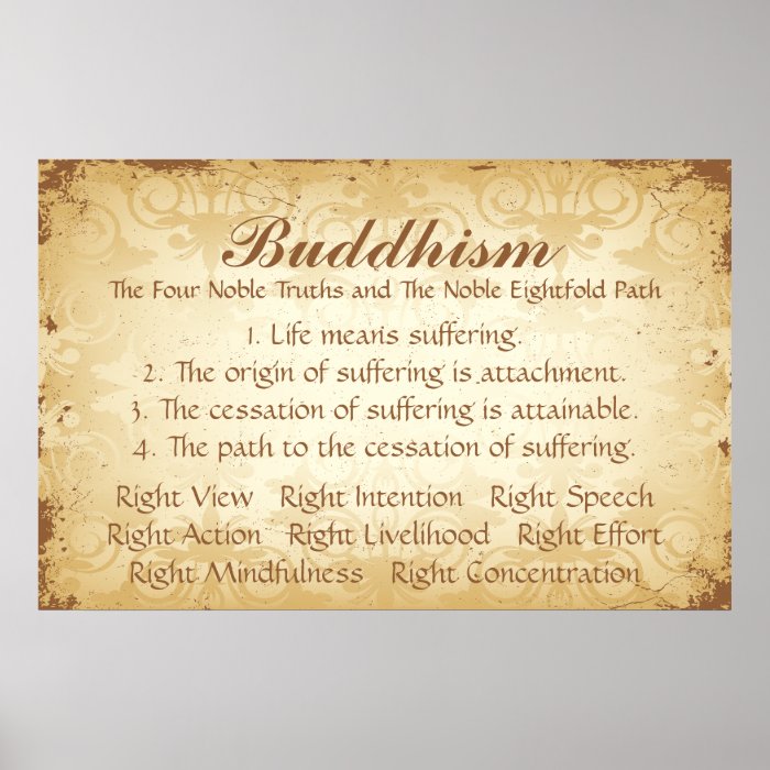 Buddhism Four and Eight Poster