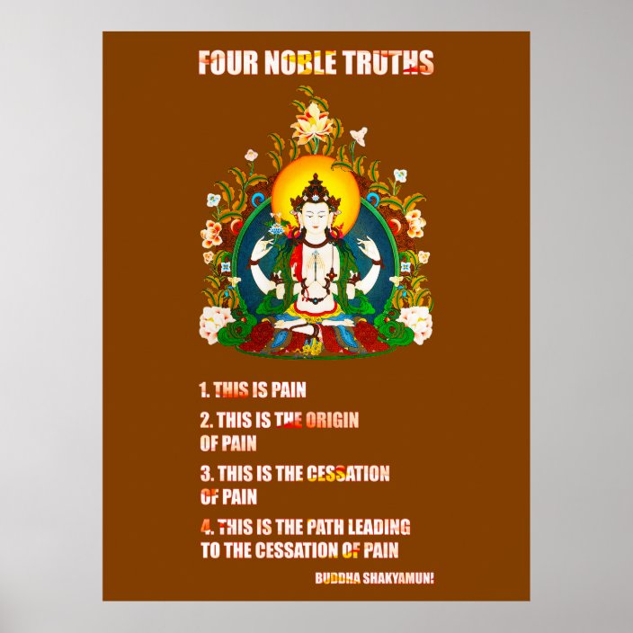 Buddhism Four Noble Truths Buddha Teachings Poster | Zazzle.com