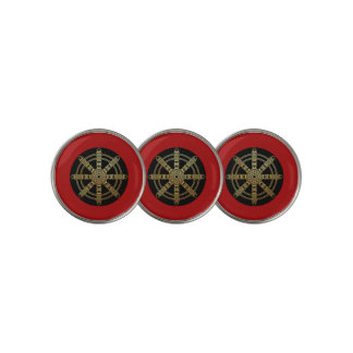 Buddhism Golden Dharma Wheel Golf Ball Marker