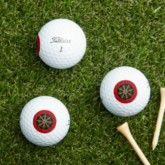 Buddhism Golden Dharma Wheel Golf Balls