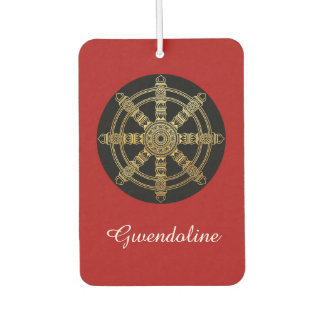 Buddhism Golden Dharma Wheel Personalized Air Freshener