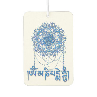 Buddhism Mani Mantra In Blue With Mandala Air Freshener