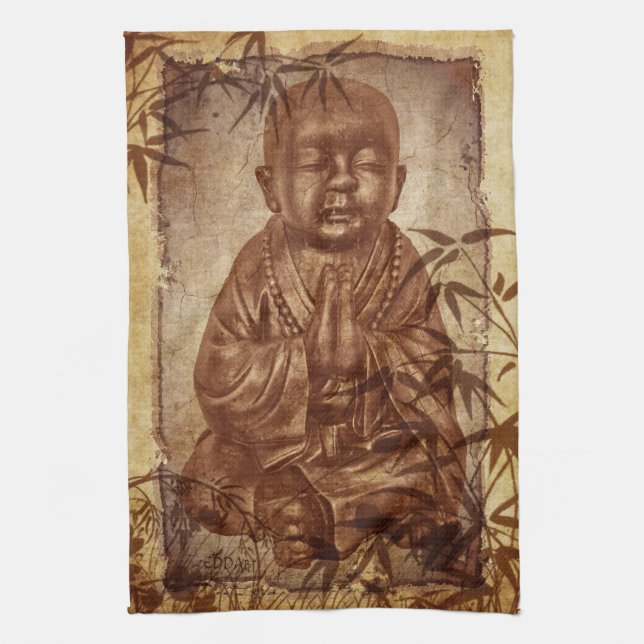 Buddhism Monk Kitchen Towel (Vertical)