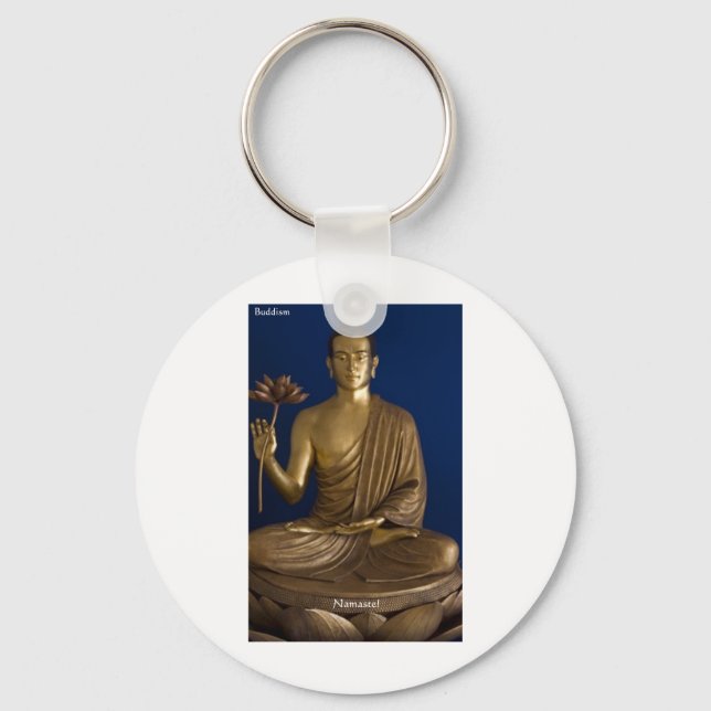 Buddhism "Namaste" Gifts Tees Mugs Cards Etc Keychain (Front)