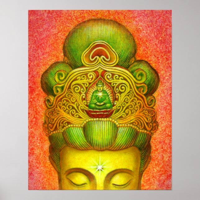 Buddhism Poster Kuan Yin Buddha Crown Zen Buddhist (Front)
