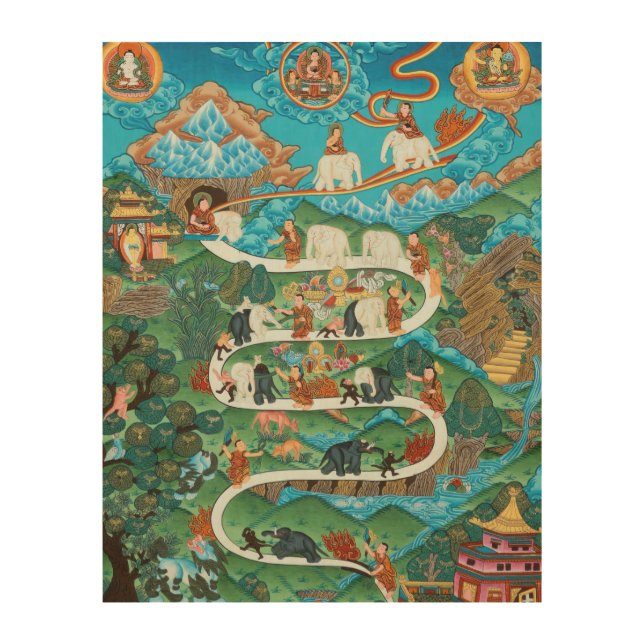 Buddhism Print - The Nine Mental Abidings Samatha (Front)