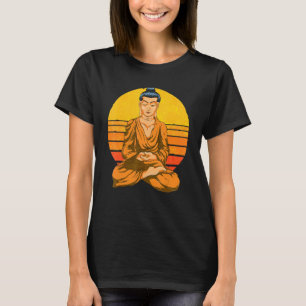 Buddhism Spiritual Meditation Buddhist Retro Sunse T-Shirt