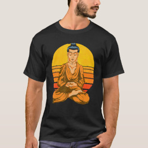 Buddhism Spiritual Meditation Buddhist Retro Sunse T-Shirt