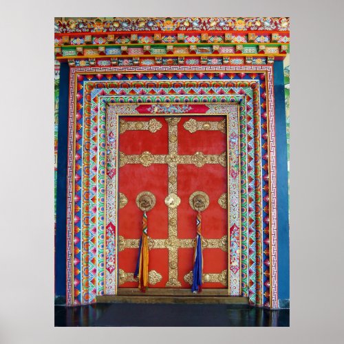 Buddhism Tibetan Buddhist Monastery Door Poster