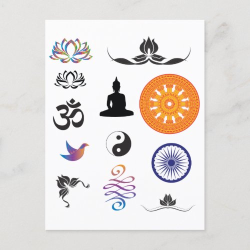 Buddhist and Mindfulness Symbols Postcard