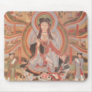 Buddhist banner mouse pad