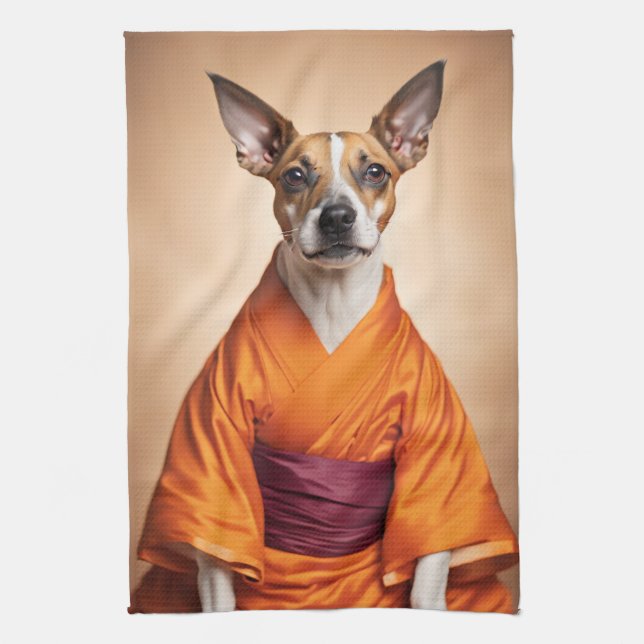 Buddhist Brazilian Terrier Kitchen Towel (Vertical)