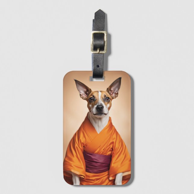 Buddhist Brazilian Terrier Luggage Tag (Front Vertical)