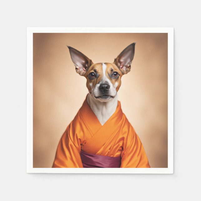 Buddhist Brazilian Terrier Napkins (Front)