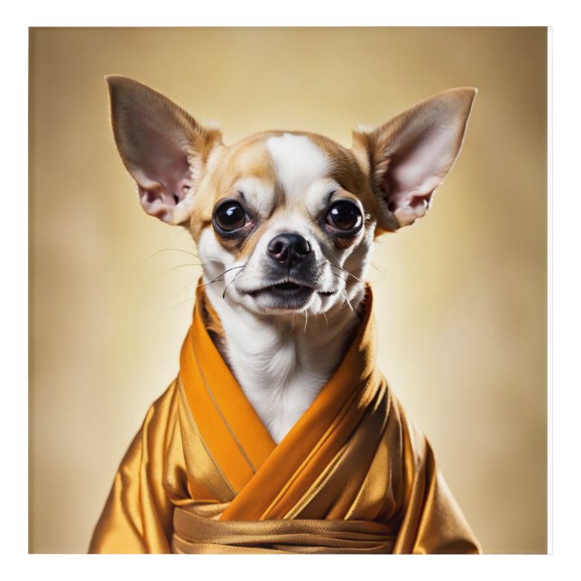 Buddhist Chihuahua Acrylic Print (Front)