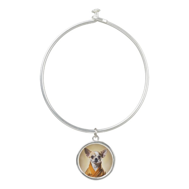 Buddhist Chihuahua Bangle Bracelet (Front)