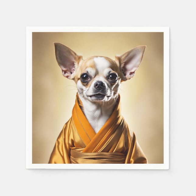 Buddhist Chihuahua Napkins (Front)