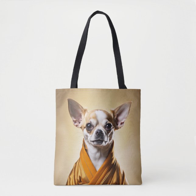 Buddhist Chihuahua Tote Bag (Front)