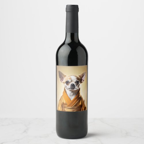 Buddhist Chihuahua Wine Label