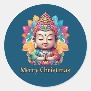 Buddhist Christmas Classic Round Sticker