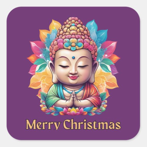 Buddhist Christmas Square Sticker