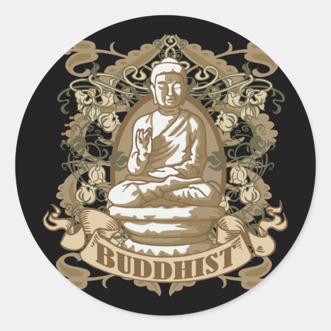 Buddhist Classic Round Sticker (Front)