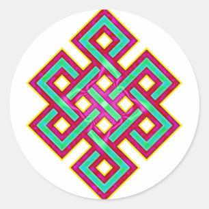 Buddhist Eternal Knot Classic Round Sticker