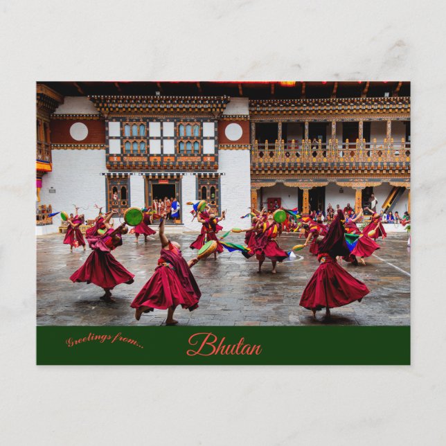 Buddhist Festival in Bhutan Postcard (Front)
